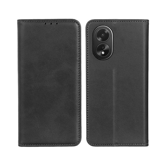 Capa Flip de Couro com Bolso Interno para Oppo A38 4G Preto